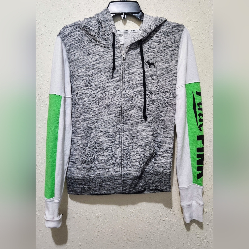 PINK Victoria's Secret Gray and Green Womens Sweater